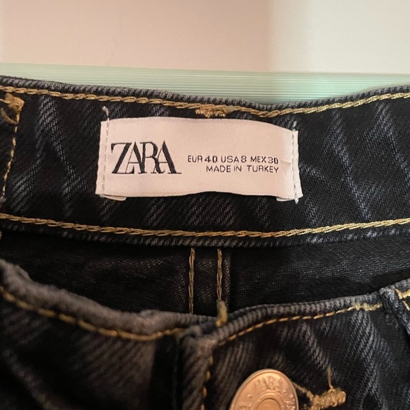 NWT Zara High Rise Full Length Jeans - Dark Wash - Picture 3 of 5